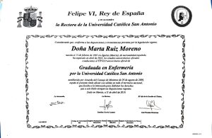 Graduada en Enfermería en 2016